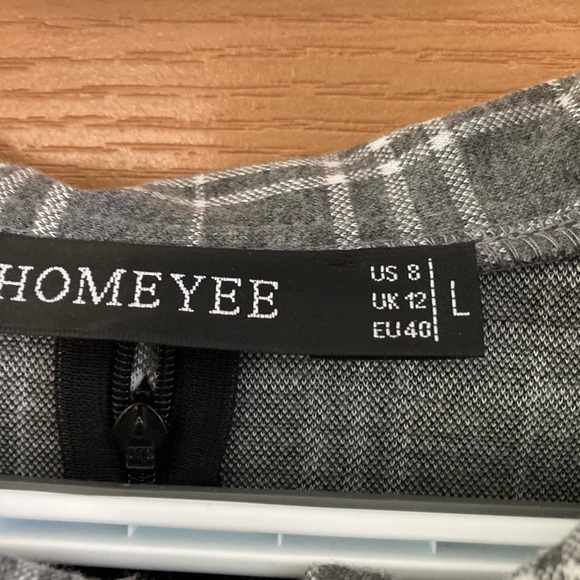 HOMEYEE Women's Retro Chic Colorblock Lapel Career Tunic Dress Large - Picture 3 of 8